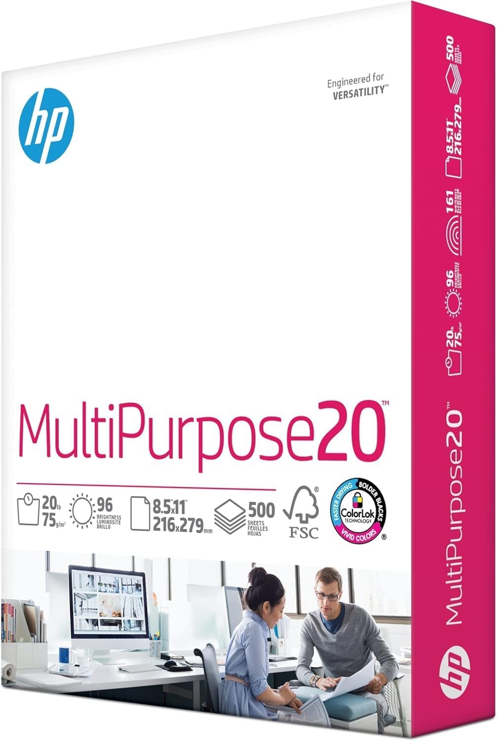 image:imageHP Papers 85 x 11 Paper MultiPurpose 20 lb 1 Pallet 80 Cartons 200000 Sheets 96 Bright Made in USA FSC Certified 115100P5 Ream 2500 Sheets