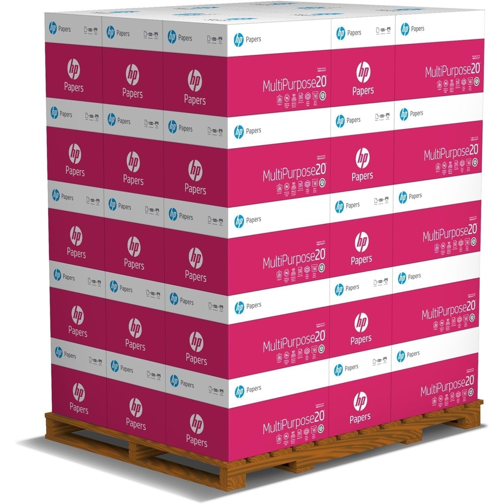 image:imageHP Papers 85 x 11 Paper MultiPurpose 20 lb 1 Pallet 80 Cartons 200000 Sheets 96 Bright Made in USA FSC Certified 115100PPallet 10 ream cartons 200000 Sheets