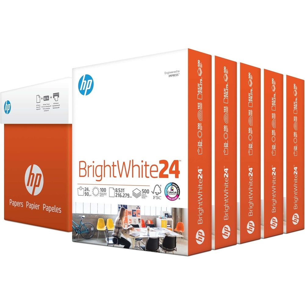 image:imageHP Papers Printer Paper 85 x 11 Paper BrightWhite 24 lb 60 Case 100 Bright Made in USA FSC Certified 203000P Pallet 160000 Sheets5 Ream 2500 Sheets