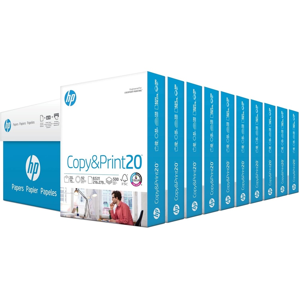 image:imageHP Papers Printer Paper 85 x 11 Paper Copy ampPrint 20 lb 80 Case Pallet 192000 Sheets 6 Pack Case 2400 Sheets FSC Certified 800350P200010P10 Pack 5000 Sheets