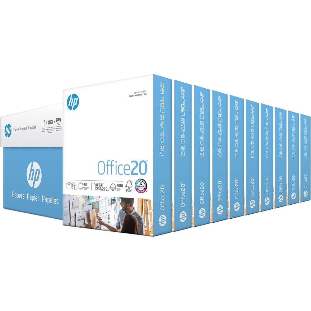 image:imageHP Printer Paper 85 x 11 Paper Office 20 lb 1 Pallet 40 Cartons 200000 Sheets 92 Bright Made in USA FSC Certified 112101P10 Ream I 5000 Sheets